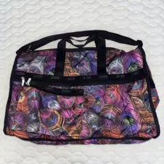 LeSportsac 大容量 トラベルバッグ 羽根柄 マルチカラー 旅行用
