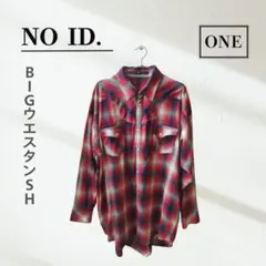 NO ID. BIGウエスタンSH オンブレチェック レッド ONE