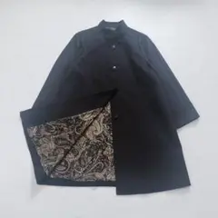 美品　レリアン　カシミヤ100% コート　裏地ペイズリー柄　ブラウン　13号