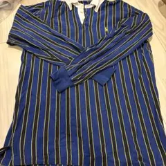 Polo by Ralph Lauren 青黒ストライプ ポロシャツ　長袖　xl