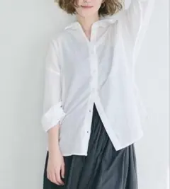 coca シアーコットンガーゼシャツブラウス　ホワイト　L 新品