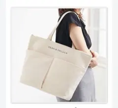 DEAN ＆ DELUCA 保冷機能付き コットン素材のロゴ トート