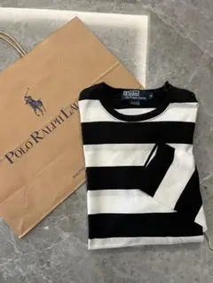 Polo by Ralph Lauren 長袖Tシャツ M 黒白ストライプ