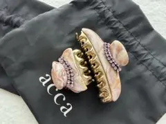 acca ヘアクリップ ボルドー ゴールド ラインストーン - メルカリ