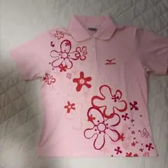 MIZUNO 卓球ゲームシャツ Mサイズ ピンク 花柄