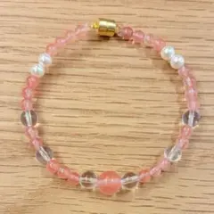 ストロベリークォーツとチェリークォーツのブレスレット