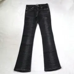 ラメ付き ブラック系 ブーツカット フレアデニム グランジ