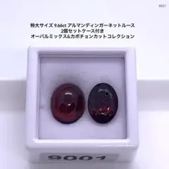 特大サイズ 9.66ct アルマンディンガーネットルース 2個セットケース付き