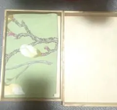 緑色 花と枝模様 風呂敷