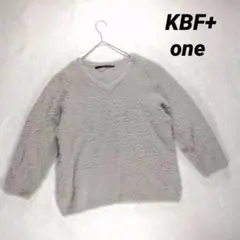 【ケービーエフプラス】シャギーニット プルオーバー (one) グレー Vネック
