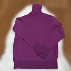 UNIQLO パープル タートルネック　ニット ウール100% 長袖