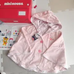 ミキハウス ベビーポンチョ ピンク