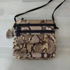 美品　パイソン皮革　ショルダーバッグ　おまけ付き