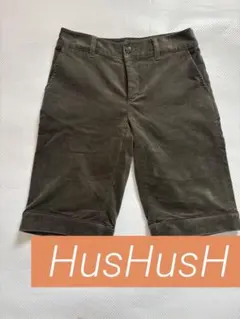 HusHusH オリーブグリーン　ショートコーデュロイパンツ