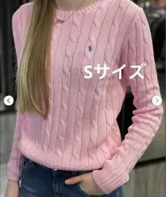 poloRalphケーブルニット コットン クルーネック セーター