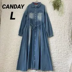 CANDAY キャンディー デニム シャツ ワンピース DIARY マキシ丈
