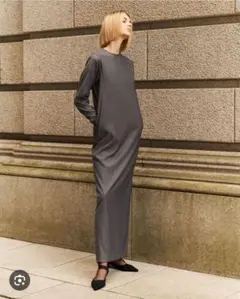 AKTE ペンシルロングドレス　グレー 【サイズ2T】