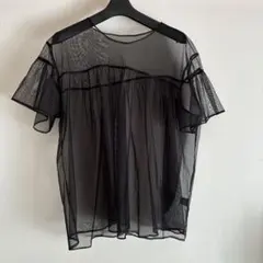 SHEIN FRIFUL シアー メッシュ フリル 半袖 トップス