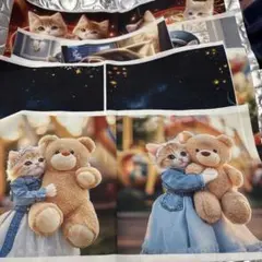 猫のプリント生地❣️11柄❣️ハンドメイド材料❣️ まとめ売り❣️11枚です。パネル生地