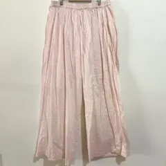 ノーブランド ストライプ ワイドパンツ ワイド ストライプ 2XL 桃 部屋着