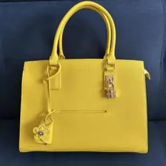 Samantha Thavasa イエロー ハンドバッグ 金属ロック付き