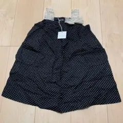 【パタシューPATACHOU】黒✖️ベージュドットコットンワンピース90㎝のサムネイル