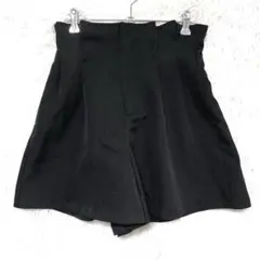 ByeBye ハイウエストショートパンツ キュロットパンツ 大人可愛い 黒 Mのサムネイル
