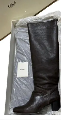 週末限定✨️Chloe ロングブーツ 黒 レザー 35/22.5cm Chloe（クロエ） レインブーツ レディース ブラック 22A239Z2 001