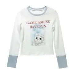 SHEIN　猫プリント 長袖 カットソー Mサイズ