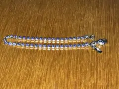 【極美品】SWAROVSKI テニスブレスレット パープル ラベンダー シルバー