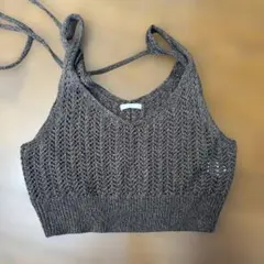 ダークブラウン ニットビスチェ