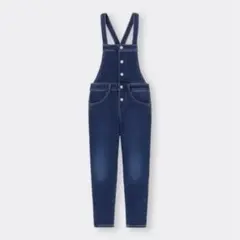 GU スーパーストレッチデニムオーバーオール 140cm