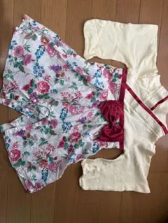花柄着物風ドレス 95cm未満