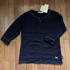 レディース　七分袖コットンシャツ　ネイビー　Ｍ