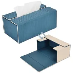 ♥️ティッシュボックス ティッシュケース 車 PUレザー オフィス おしゃれ　青