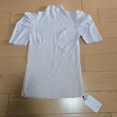 リブハイネック半袖トップス M