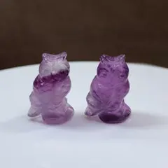 ALLSALE☆5.可愛いペア・フローライトふくろう