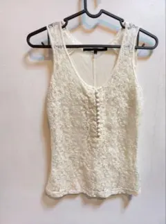 アンシェヌマン　アイボリー レースタンクトップ 38