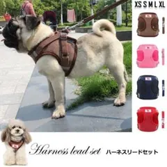 ペット用ハーネス リードセット 胴輪　 簡単装着　コーデュロイ メッシュ