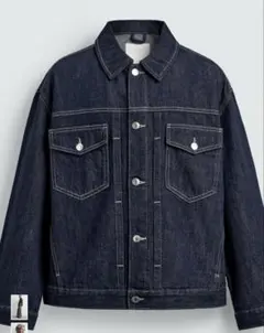 ZARA オーバーサイズフィットデニムシャツ　インディゴブルー　Sサイズのサムネイル