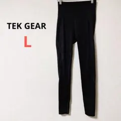 レア⭐️TEK GEAR【L】ブラック ヨガパンツ ロゴあり 黒　トレーニング