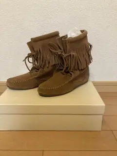 ブラウン フリンジ スエード　ブーツ