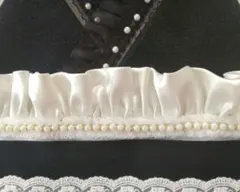 帯揚げ・帯飾り ✧*。オフホワイトサテンフリル パールフリル 2way