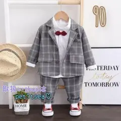 フォーマルスーツ4点セット 90 セットアップ シャツ ズボン 男の子