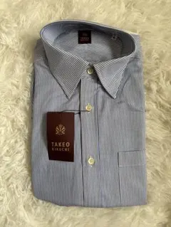 新品 TAKEO KIKUCHI ストライプシャツ M 長袖 ビジネス