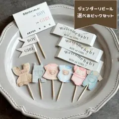 ジェンダーリビール♡選べる洋服ピックもりもりセット性別発表　かわいい