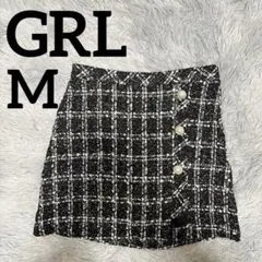 一点限り❣️GRL チェック柄　ミニスカート [M] キラキラ　キュロット　パンツ