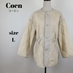 【a1805】Coen コーエン キルティング ジャケット L ベージュ