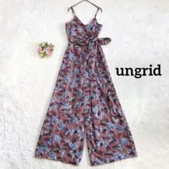 美品★ 【アングリッド】 カシュクール リボン キャミソールサロペット 花柄