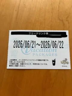 ディズニー バケーションパッケージ フリードリンク券のサムネイル